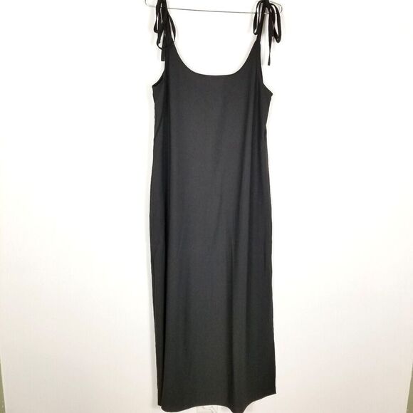 Lulus Dresses & Skirts - Lulu's Women Salt Water Breeze Black Tie-Strap‎ Maxi Dress Size L Slit Side